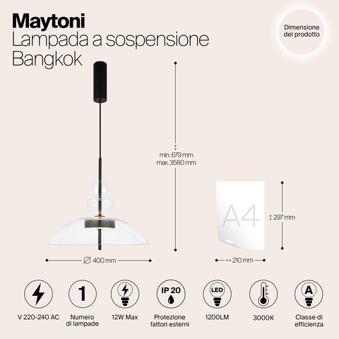 Подвесной светильник Maytoni Bangkok MOD185PL-L6B3K3