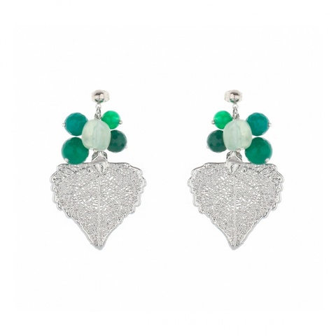 Серьги листья Ester Bijoux Тополь F710-S BW