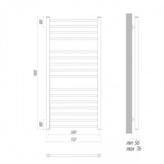 Полотенцесушитель электрический Lemark Ursus - LM72116EBL (П16 500x1100), левый/правый, черный