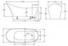 BelBagno BB64-1700 Отдельностоящая, овальная акриловая ванна в комплекте со сливом (донным клапаном) цвета хром, без перелива 1700х760х880