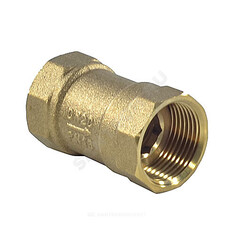 Клапан обратный латунь осевой КОП Ду 25 Ру16 ВР 1" диск пластик Пензапромарматура 001031000