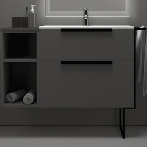 Cezares 55160 URBAN Тумба под раковину с двумя выдвижными ящиками Grigio opaco, 74x46x62