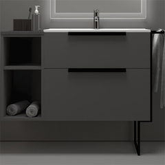 Cezares 55160 URBAN Тумба под раковину с двумя выдвижными ящиками Grigio opaco, 74x46x62 фото