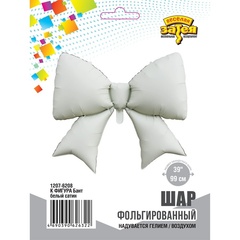 К Фигура, Бант, Сатин, Белый, 39