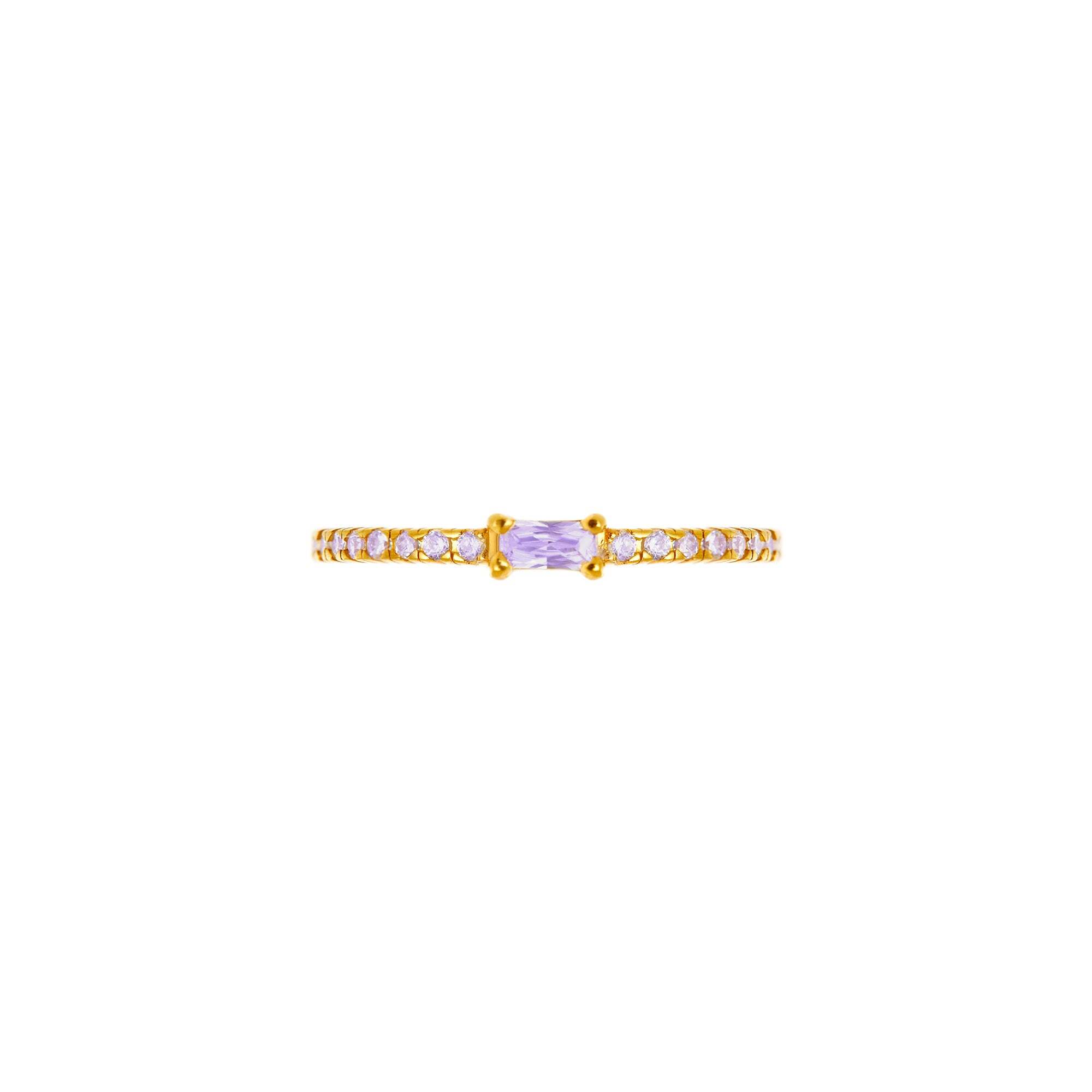 VIVA LA VIKA Кольцо Gold Thin Baguette Ring – Lavender viva la vika кольцо two gems ring – lavender