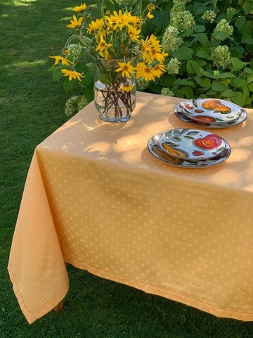 Скатерть 160x175 и 6 cалфеток Tag золотые