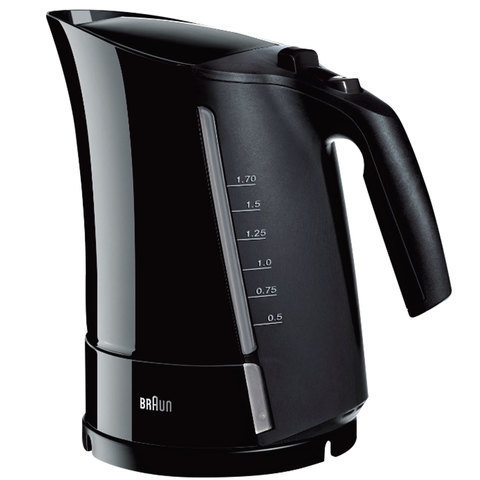 Чайник BRAUN WK-500.ONYX, 1,7 л, 3000 Вт, скрытый нагревательный элемент, пластик, черный/серый, WK500ONYX