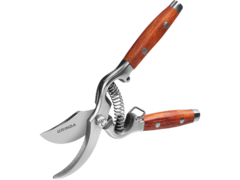 GRINDA P-15, 210 мм, нержавеющая сталь, с деревянными рукоятками, цельнокованый плоскостной секатор, PROLine (423415)