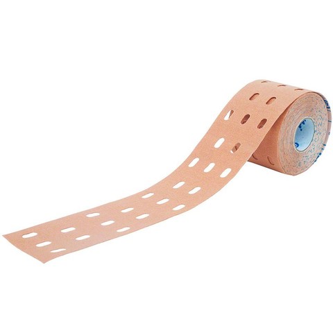 Тейп кинезиологический CureTape Punch Neutral, 5 см x 5 м, арт. 160622, перфорированный, телесный