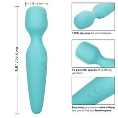 Голубой wand-вибромассажер They-ology Vibrating Intimate Massager - 