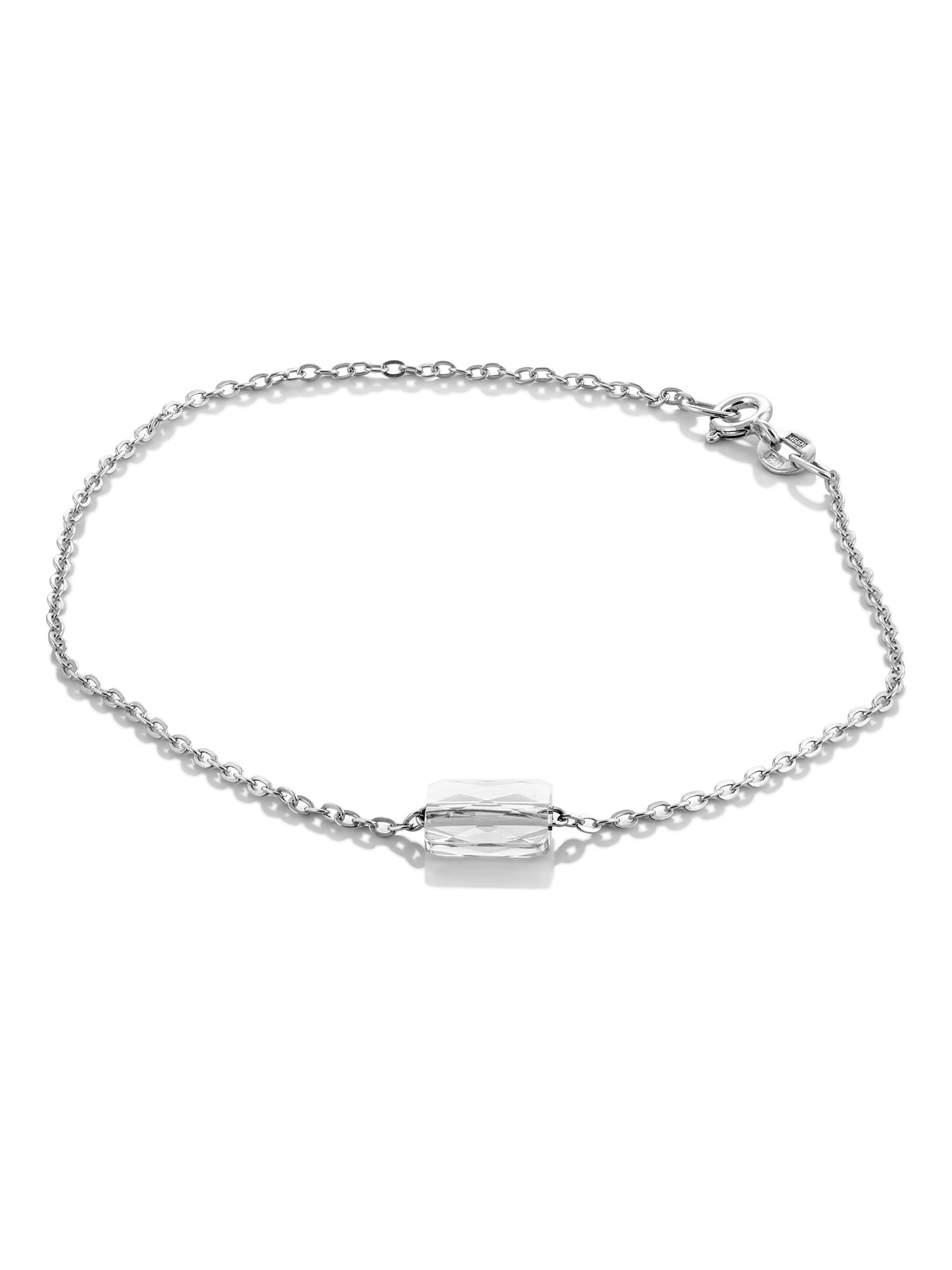 Серебряный браслет на ногу с кристаллом Swarovski