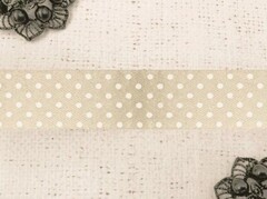 Лента атласная горох, ш. 2,5 см, св.бежевый