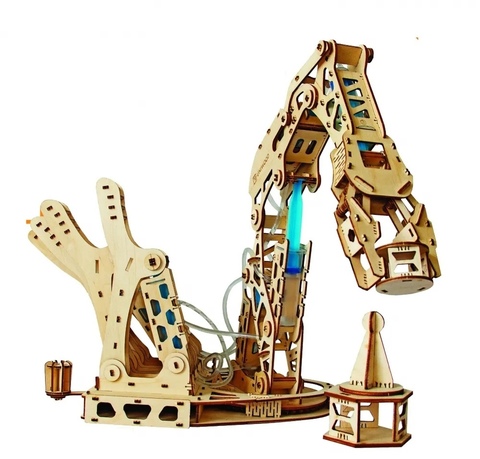 Гидравлическая рука UNIMO (UNIWOOD) - Деревянный конструктор, 3D пазл, сборная модель
