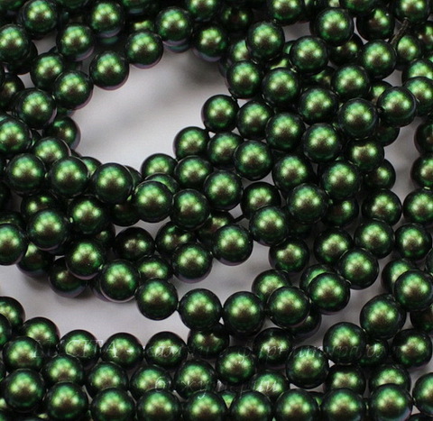 5810 Хрустальный жемчуг Сваровски Crystal Scarabaeus Green круглый 6 мм, 5 штук