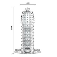 Закрытая прозрачная насадка Crystal sleeve - 12 см. - 