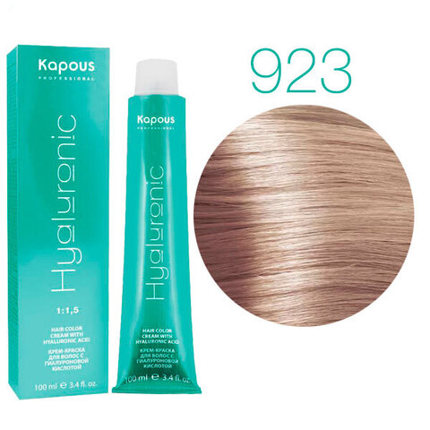 Kapous HY Hyaluronic Acid 923 (Осветляющий перламутровый бежевый) - Крем-краска для волос с гиалуроновой кислотой