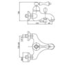 Cezares MARGOT-VDPM-02-Bi MARGOT-VDPM-02-Bi Напольный смеситель для ванны однорычажный с ручным душем, исполнение бронза, ручка белая