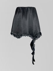 Юбка Talantova короткая атласная с отделкой кружевом и рюшами