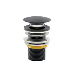 WONZON & WOGHAND WW-88SS01-BGM Донный клапан для раковины с переливом 1 1/4, темный графит фото