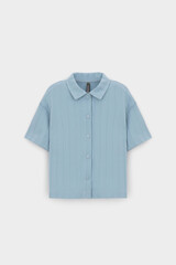 рубашка  для девочки  КР 302718-1/пыльно-синий к557