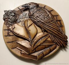 Силиконовый молд Ворон (медальон) № 0472