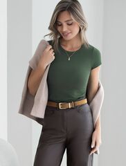 Футболка из трикотажа в широкий рубчик  D49.064 (113014)