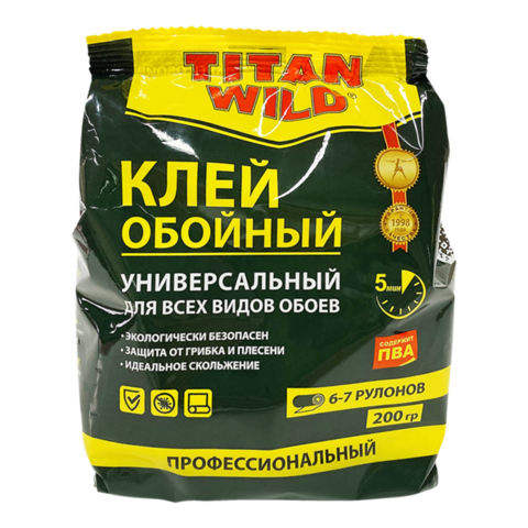 TW-U-200 Клей обойный Titan Wild универсальный, 200г, пакет