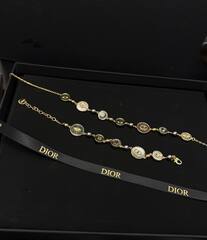 Колье/чокер цепочка с круглыми подвесками с эмалью style by DIOR