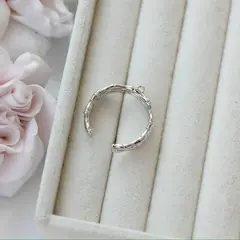 Кольцо с петелькой Бамбук, родий, Д065