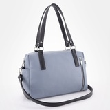 Сумка Саломея 1105 гладкий серо-голубой + черный