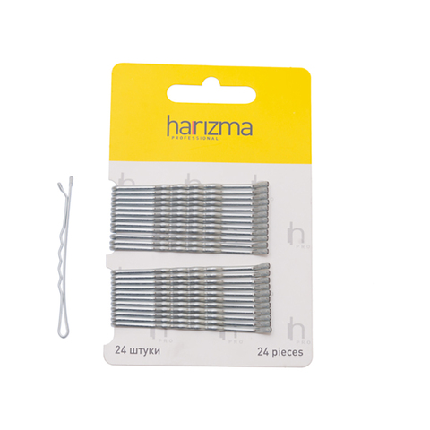 Невидимки для волос Harizma, 60 мм, волна, 24 штуки (h10536-17)