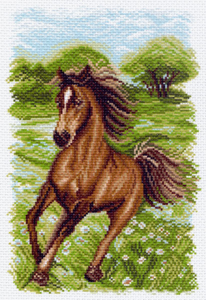 Оригинал схемы вышивки «конь бегущий по волнам» (№244451)