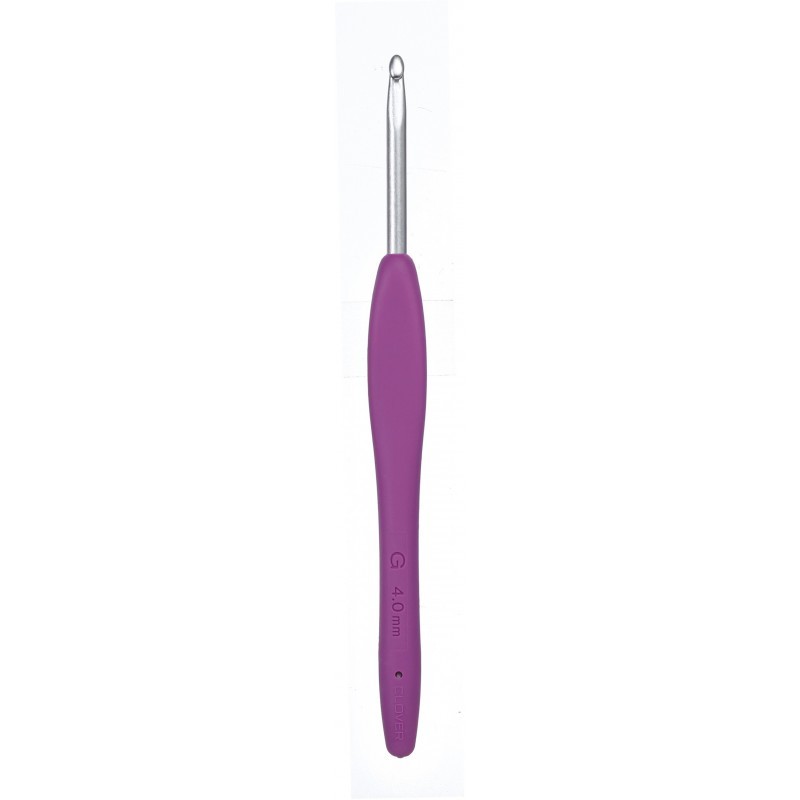 Крючок для вязания с пластиковой ручкой Clover Soft Touch №4