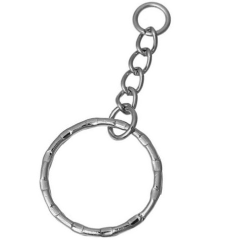 Основа для брелока кольцо с серебряной цепью платина