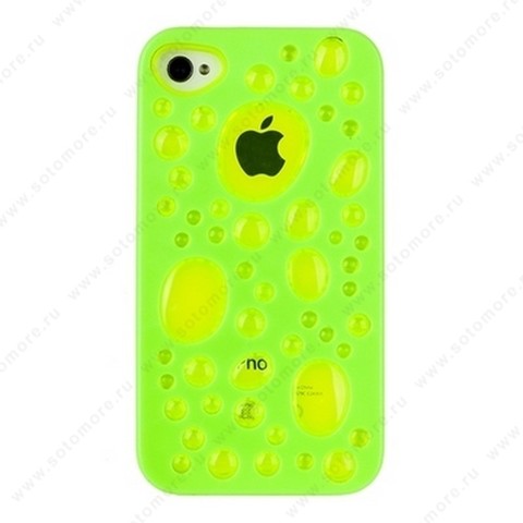 Накладка для iPhone 4s/ 4 в виде сыра салатовая