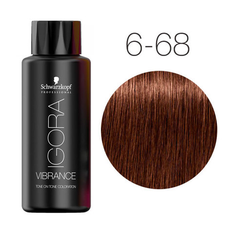 Schwarzkopf Igora Vibrance 6-68 (Темный русый шоколадно-красный) - Безаммиачный краситель для окрашивания тон-в-тон