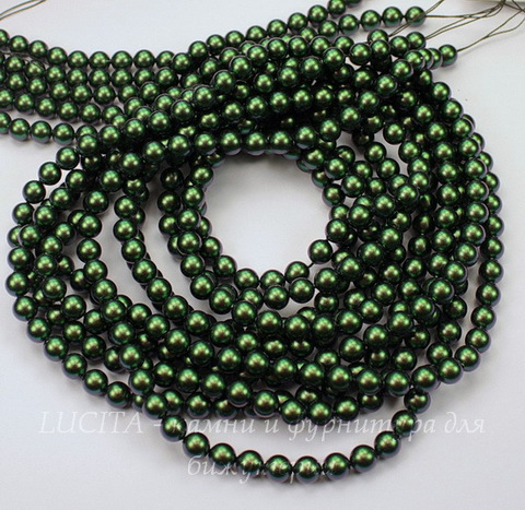 5810 Хрустальный жемчуг Сваровски Crystal Scarabaeus Green круглый 6 мм, 5 штук