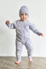 7055-290 Комбинезон вязаный (ласточки на лаванде)