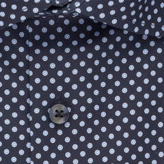 Сорочка Seidensticker Shaped Fit 01.845315-18 тёмно-синяя в горошек, удлиненный рукав
