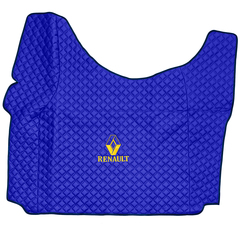Ковры RENAULT T (автомат) (экокожа, синий, синий кант, желтая вышивка)