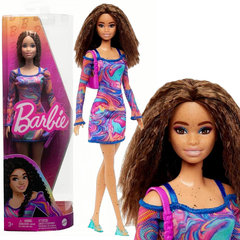 Кукла Барби серия Barbie Fashionistas Модница, мраморное радужное платье