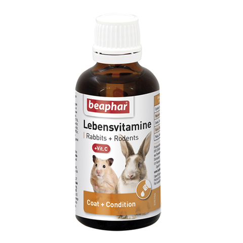 Кормовая добавка Beaphar Lebensvitamine, для грызунов и кроликов, 50 мл.