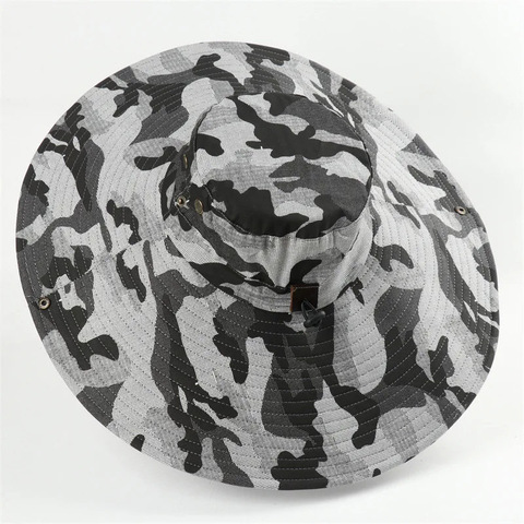 Картинка шляпа Skully Wear extra wide Brim white camo - 5