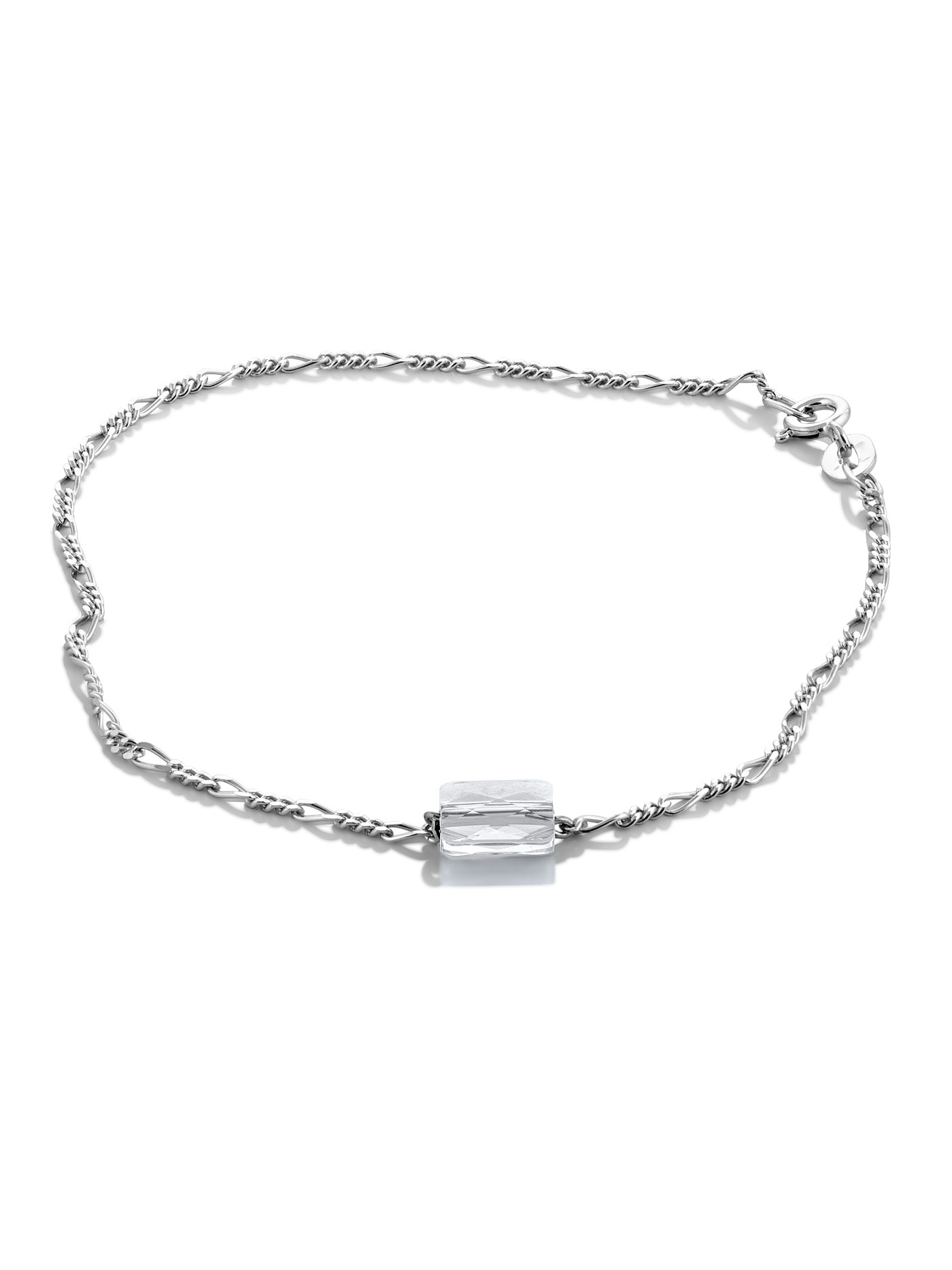 Серебряный браслет на ногу с кристаллом Swarovski