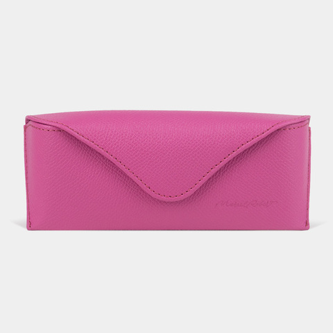 Футляр для очков Vision из кожи сафьяно, цвета фуксия