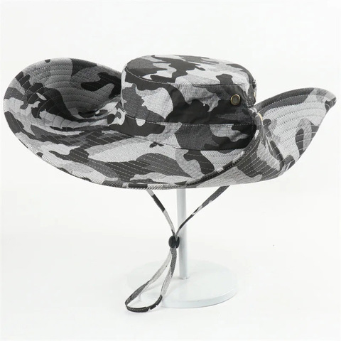 Картинка шляпа Skully Wear extra wide Brim white camo - 3