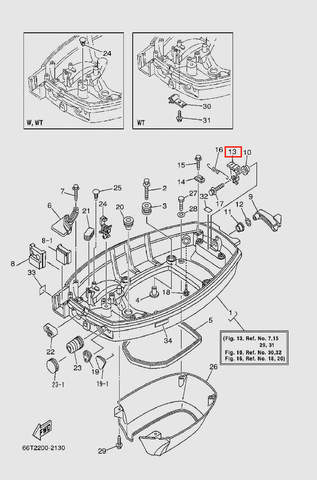 Фиксатор защелки колпака для лодочного мотора T40 Sea-PRO