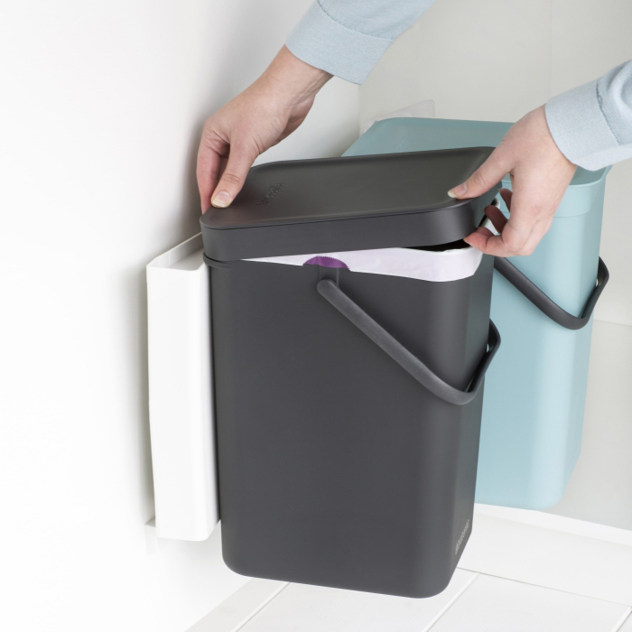Встраиваемые мусорные ведра Sort & Go (2 x 12 л), Мятный/серый, арт. 109980 - фото 5