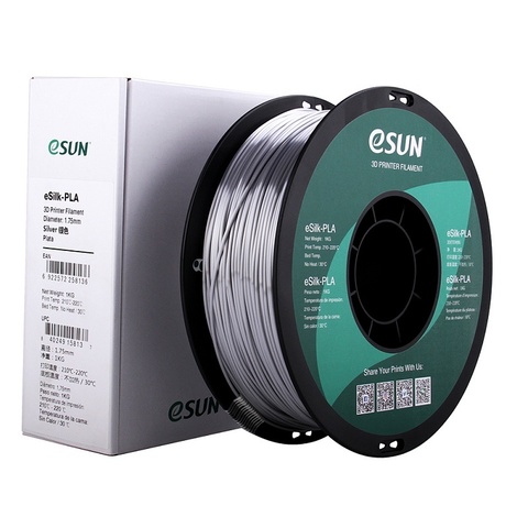 Катушка пластика eSilk-PLA Esun, 1.75 мм, 1 кг, серебряная