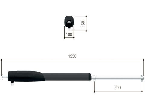 801MP-0060 ATS50AGS - Привод 230 В линейный, самоблокирующийся, со встроенными концевыми выключателями, для створок до 5 м.